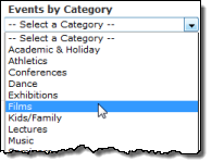 Event category filter