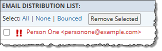 Undeliverable email address in distribution list
