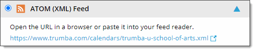 Atom Feed option with Open Atom Feed button