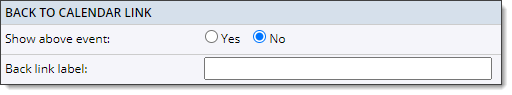 Back to Calendar Link settings