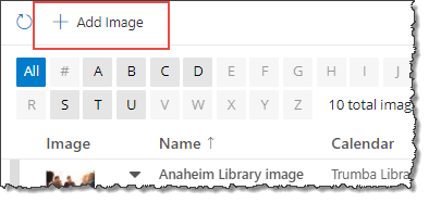 Add Image button, Images tab