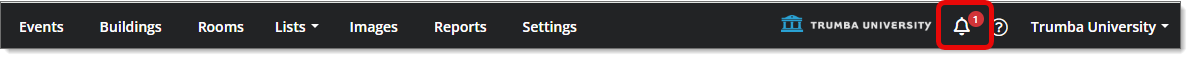 Notifications bell showing an unread badge.