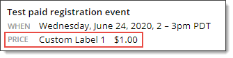 Custom pricing level label on registration form