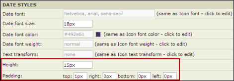 Date Icon Image Date Styles settings