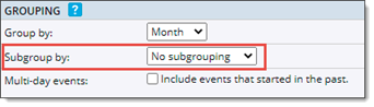 Updated grouping settings