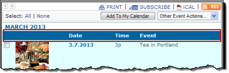 Classic Table view, calendar attributes