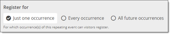 Repeating event registration options