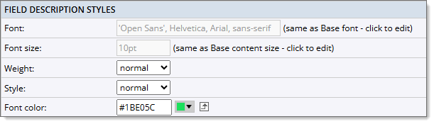Field description styles