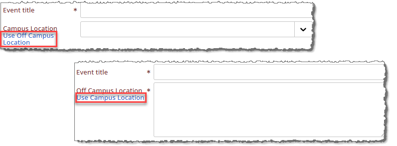 Event submission form location override